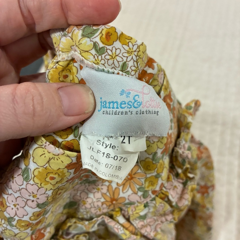 James & Lottie Floral Long Sleeve Dress 2t - Picture 2 of 3